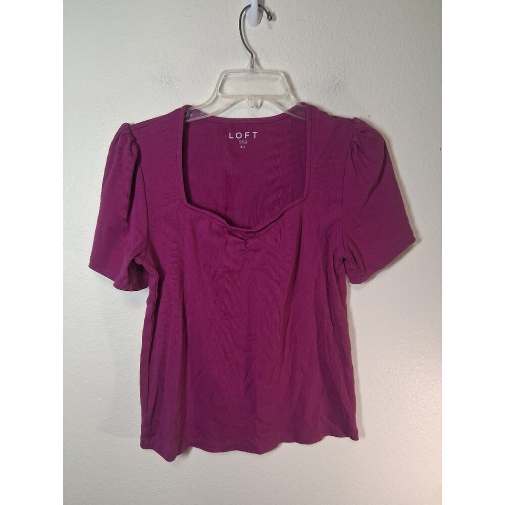 Loft Blouse Business Casual Preppy Office Y2K Purple Pink Women's Size Medium